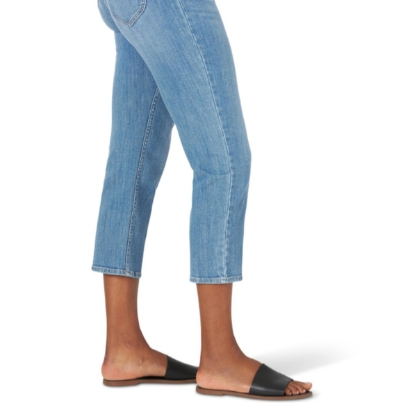 Lee Cropped Jean High-Rise Stretch Relaxed Fit Size 12 - Picture 3 of 5